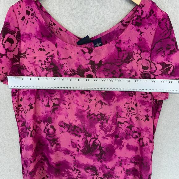 Hillard & Hanson Dress Womens Size 16 Purple 100% Polyester Short Sleeve Shift - Picture 6 of 8